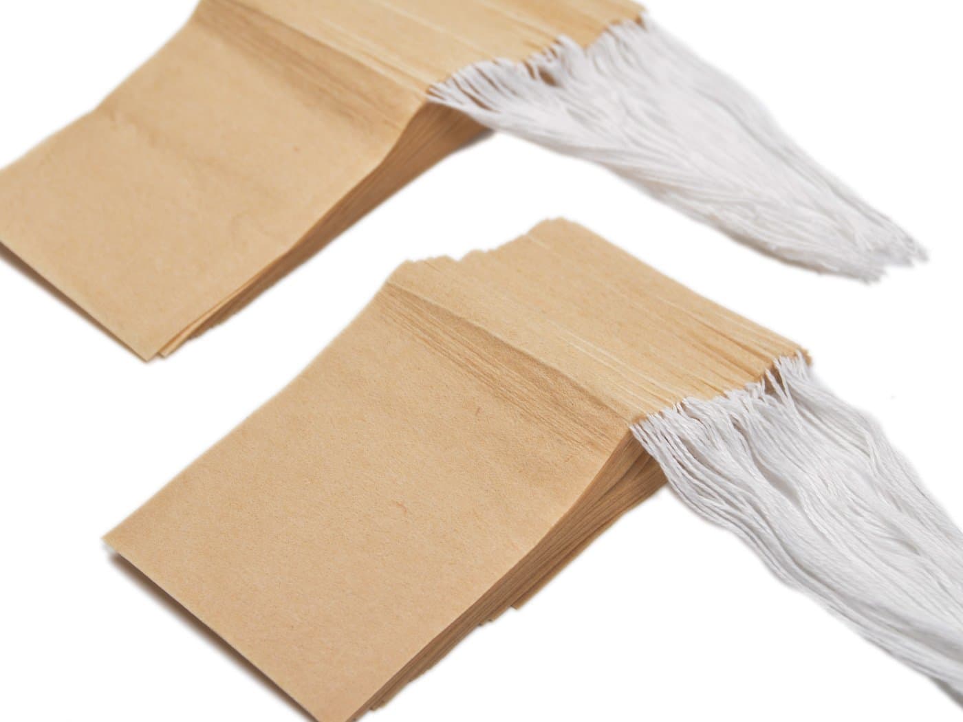 Natural Wood Pulp Paper Tea Filter Bags for Loose Tea and Herb, Unbleached Tea Infuser Bags with Drawstring 100 Pieces (2.4 × 3.1 inch in Burlywood)