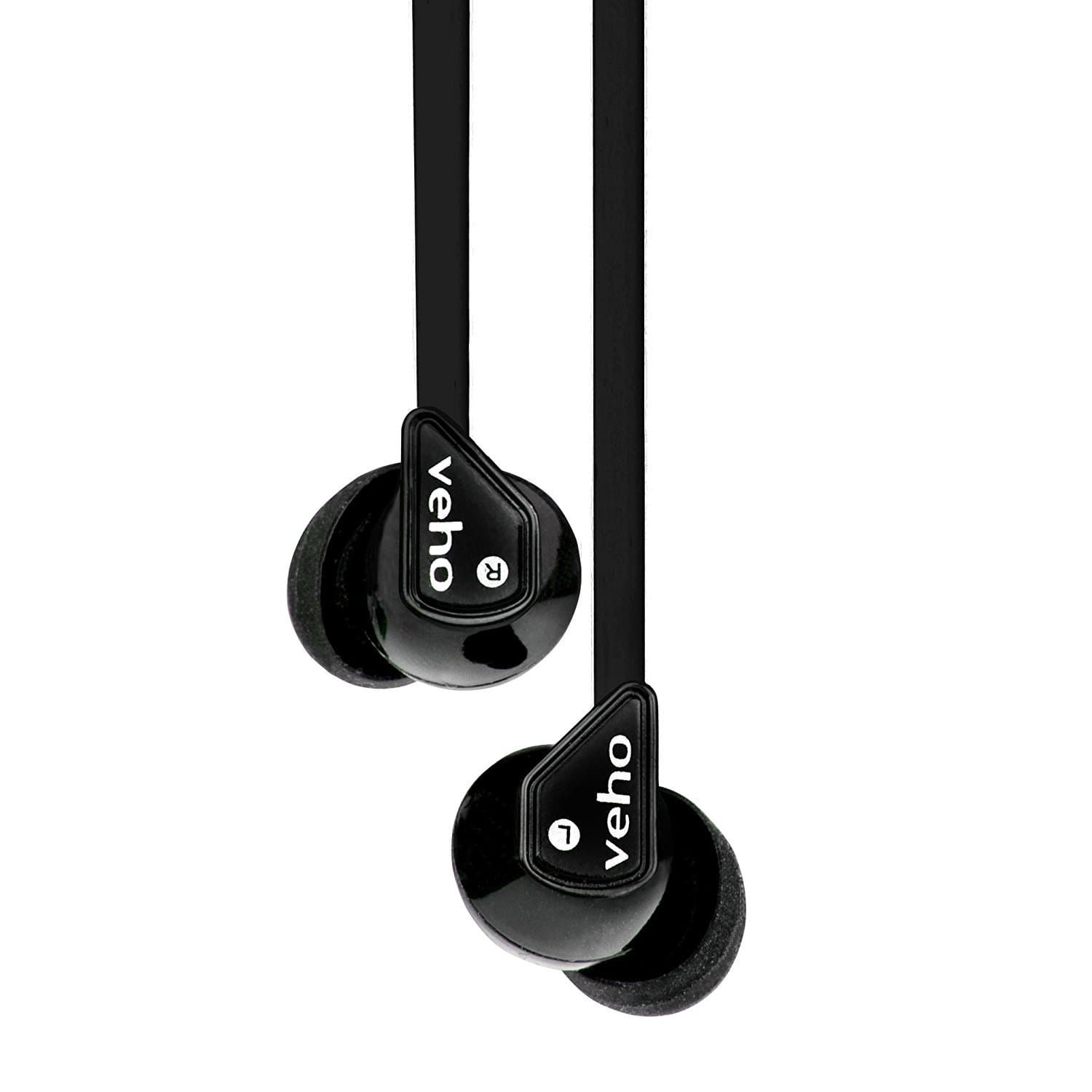 Veho Z-1 In-Ear Headphones | Anti Tangle Cable | Stereo Noise Isolating | Earbuds | Earphones - Black (VEP-003-360Z1-K)