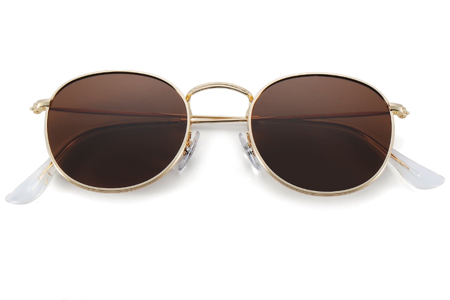 Polarized Sunglasses for Men and Women, Classic Vintage Small Round Lens (coffee, 50)