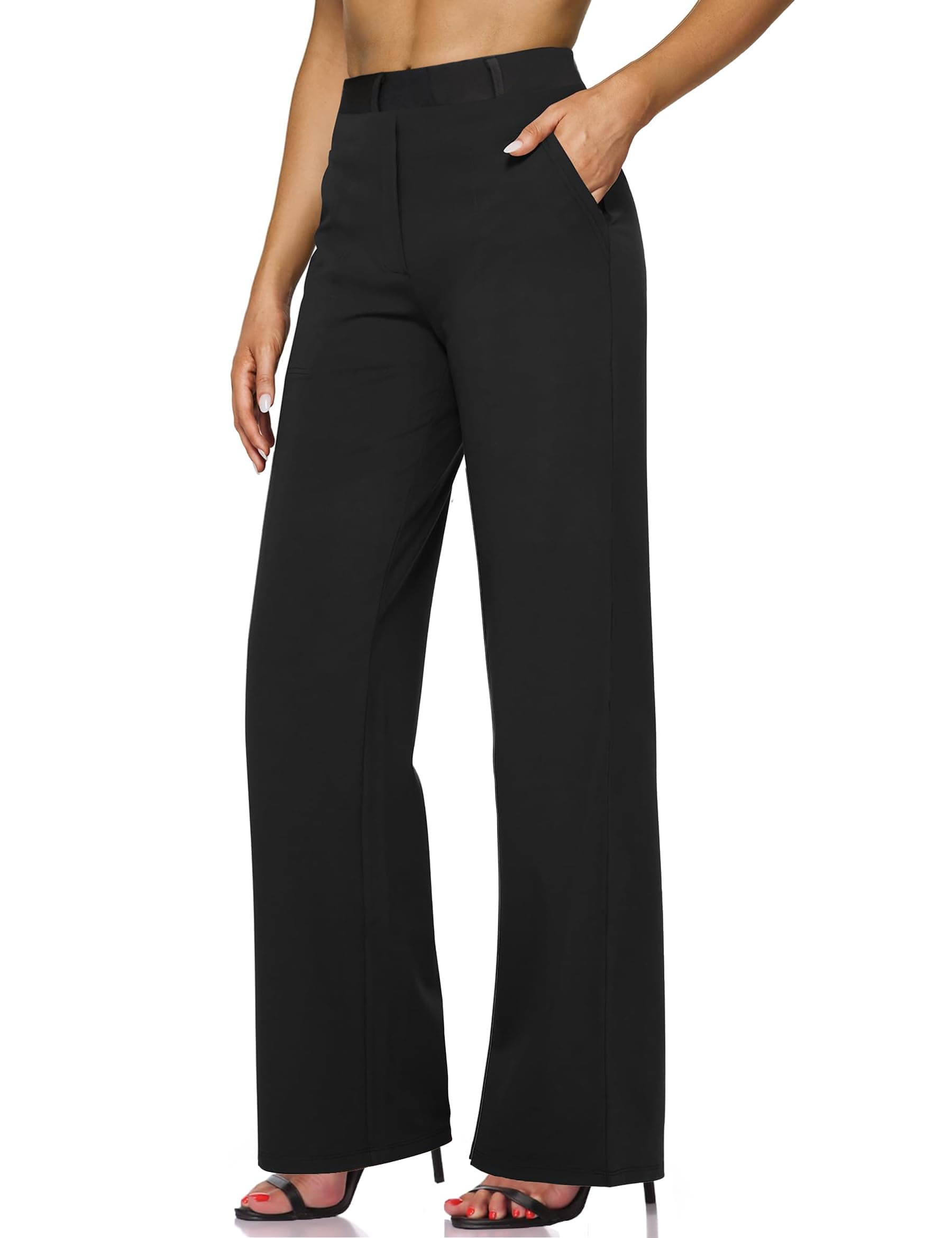 Wide Leg Pants Trousers Pants for Women with Belt Loops Work Pants Women High Waisted Slacks for Office Wear