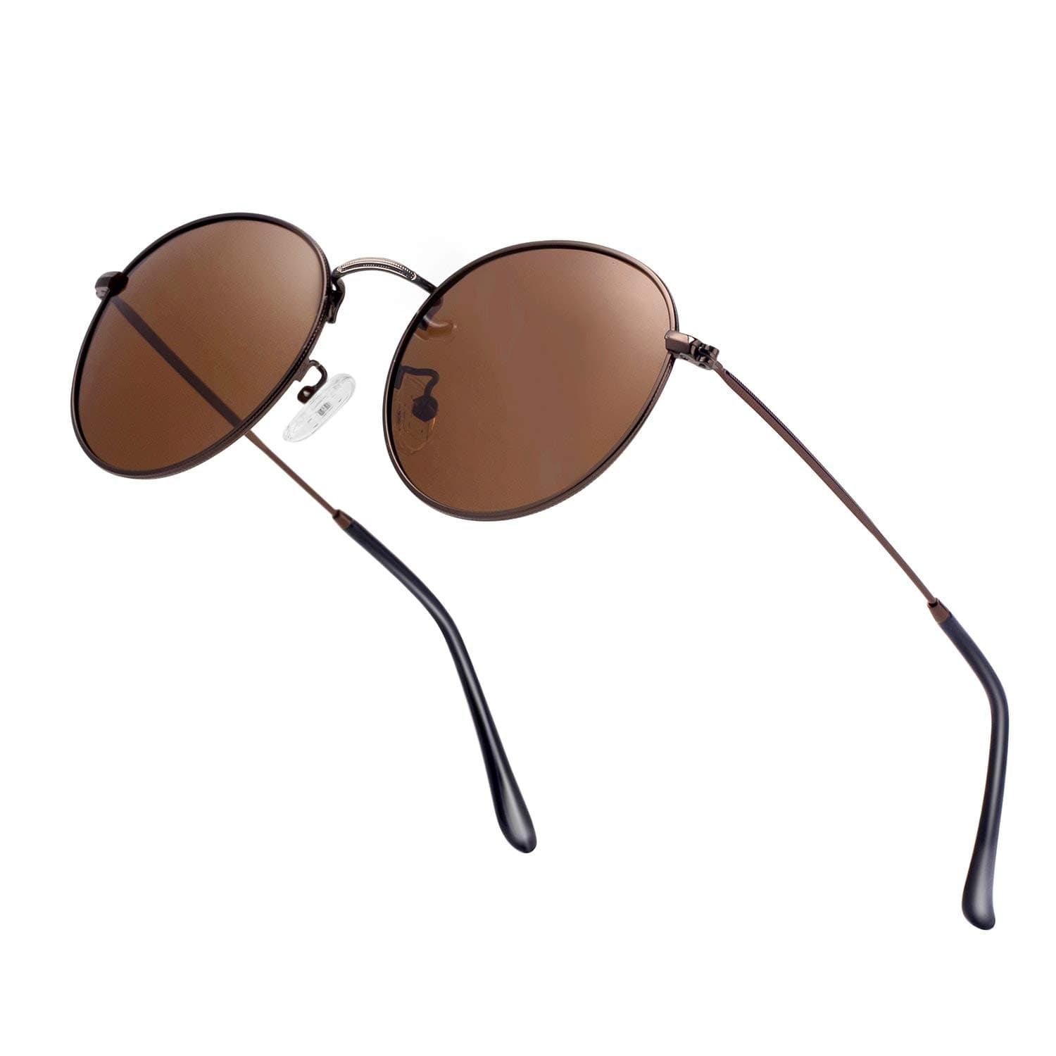 Small Round Polarized Sunglasses Retro Men Women Mirrored Lens Metal Frame Circle Sun Glasses Shades