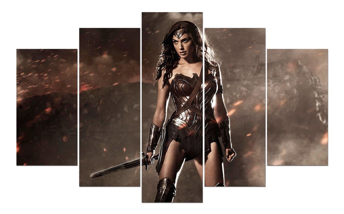 LMPTART(TM 60x36 inches Print Wonder Woman in Batman v Superman Film Movie Poster Picture Living Room Decor Home Decor Wall Art Picture Print Painting on Canvas Art Framed Painting Ready to Hang Wall