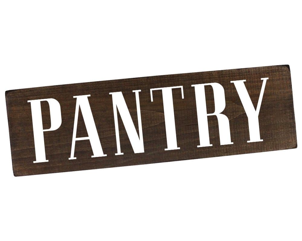 Elegant Signs Wooden Pantry Sign for Kitchen Wall Made of Rustic Wood