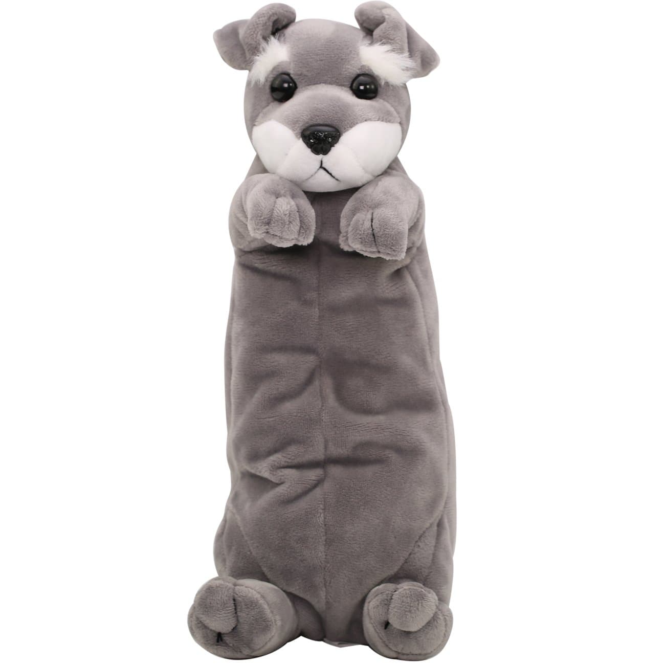 Pencil Case Plush Cute Zipper Storage Bag Stationery Pouch for Pens Coin Makeup Pens Gadgets for Teen Girls Boys Students(Schnauzer)