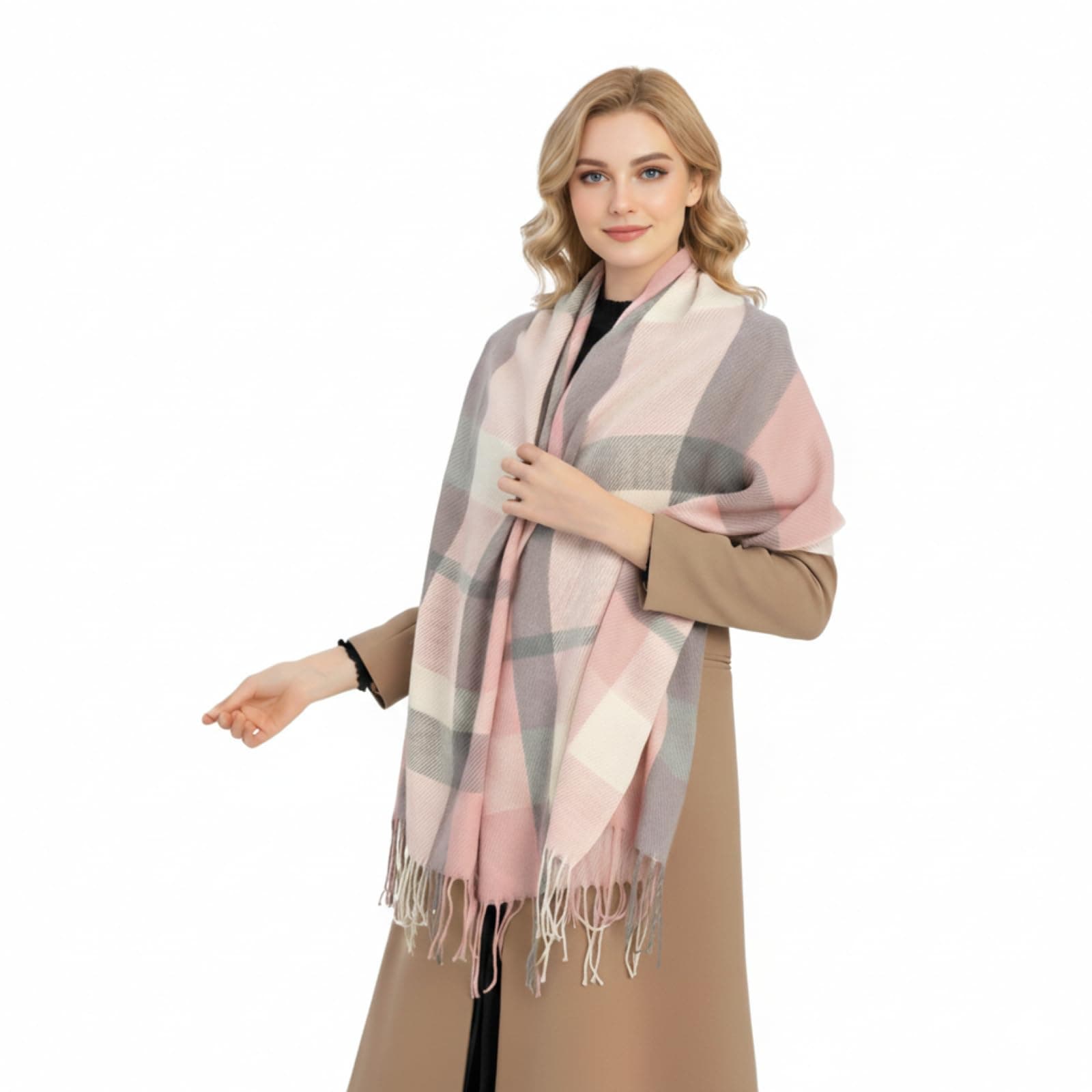 Good Nite Scarf for Women Tartan Winter Scarves Shawl Long Soft Warm Scarf Tassels Gifts for Her