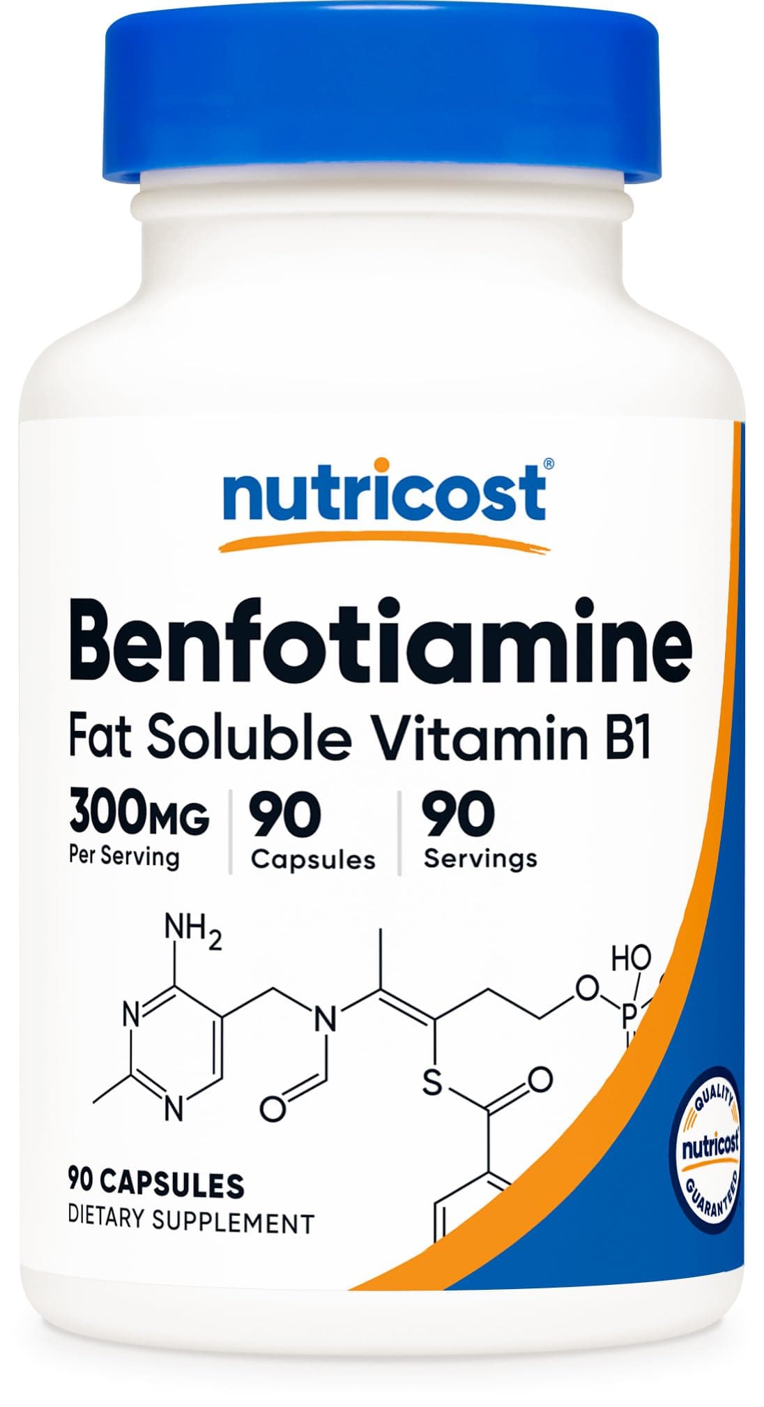 Nutricost Benfotiamine 300mg, 90 Capsules - Gluten Free, Non-GMO, and Vegetarian Friendly