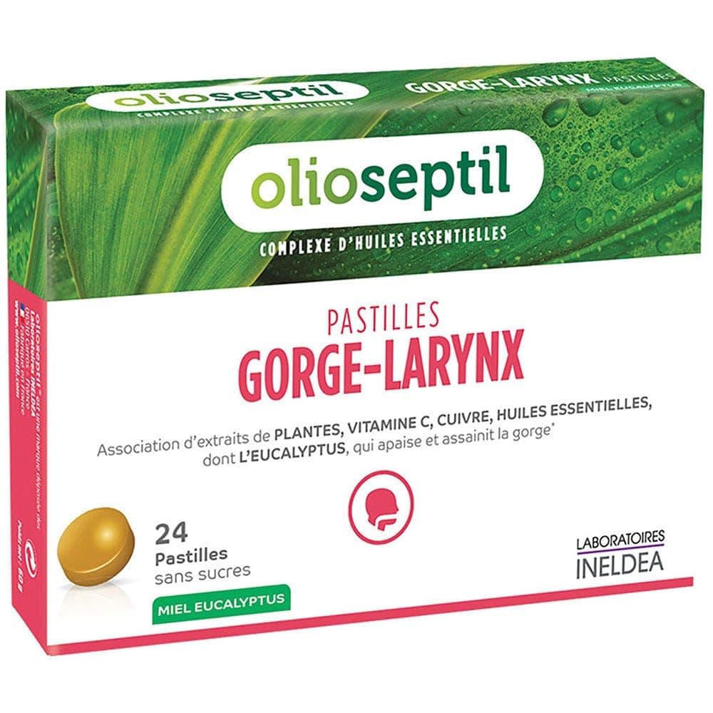 Olioseptil Lozenges Throat-Larynx Honey Plants 24 Lozenges