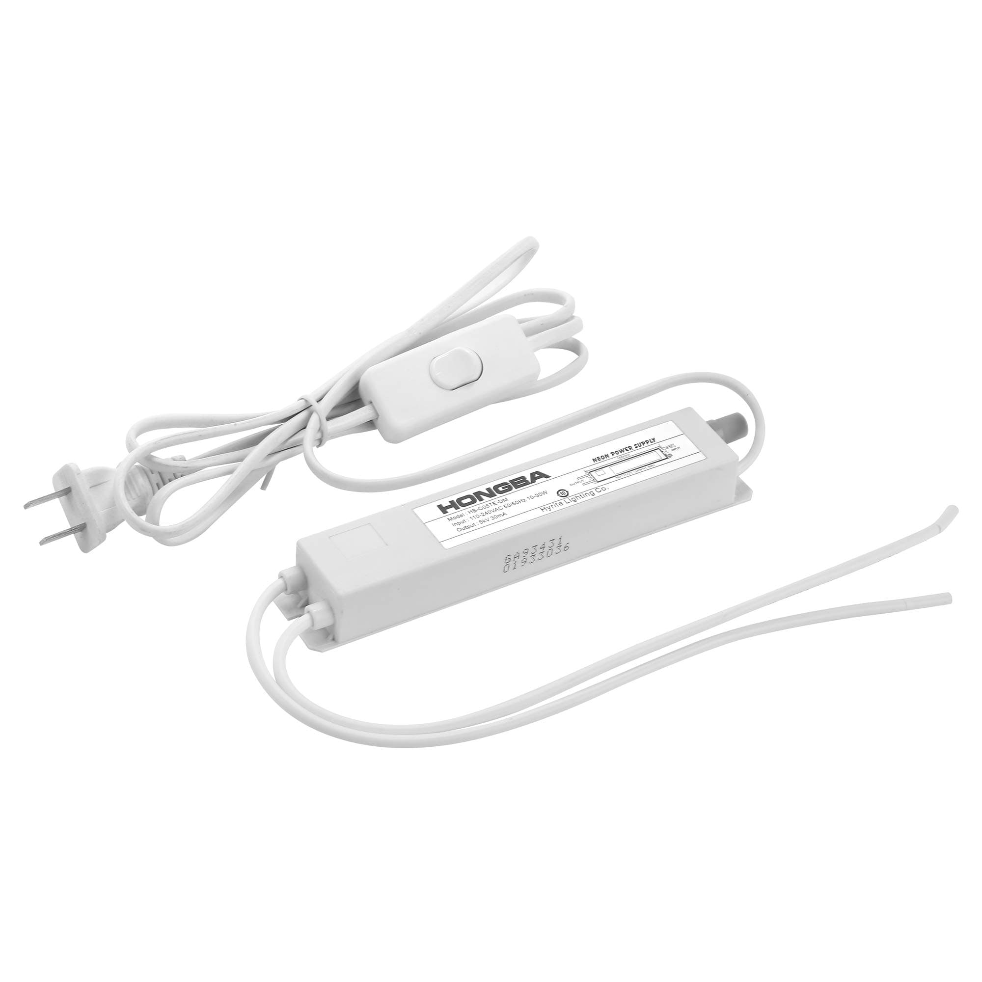 ZODZ 5KV Power Supply for Glass Neon Sign Electronic Neon Signs Lights Beer Sign Bar Light Transformers with Dimmer Konb（White)