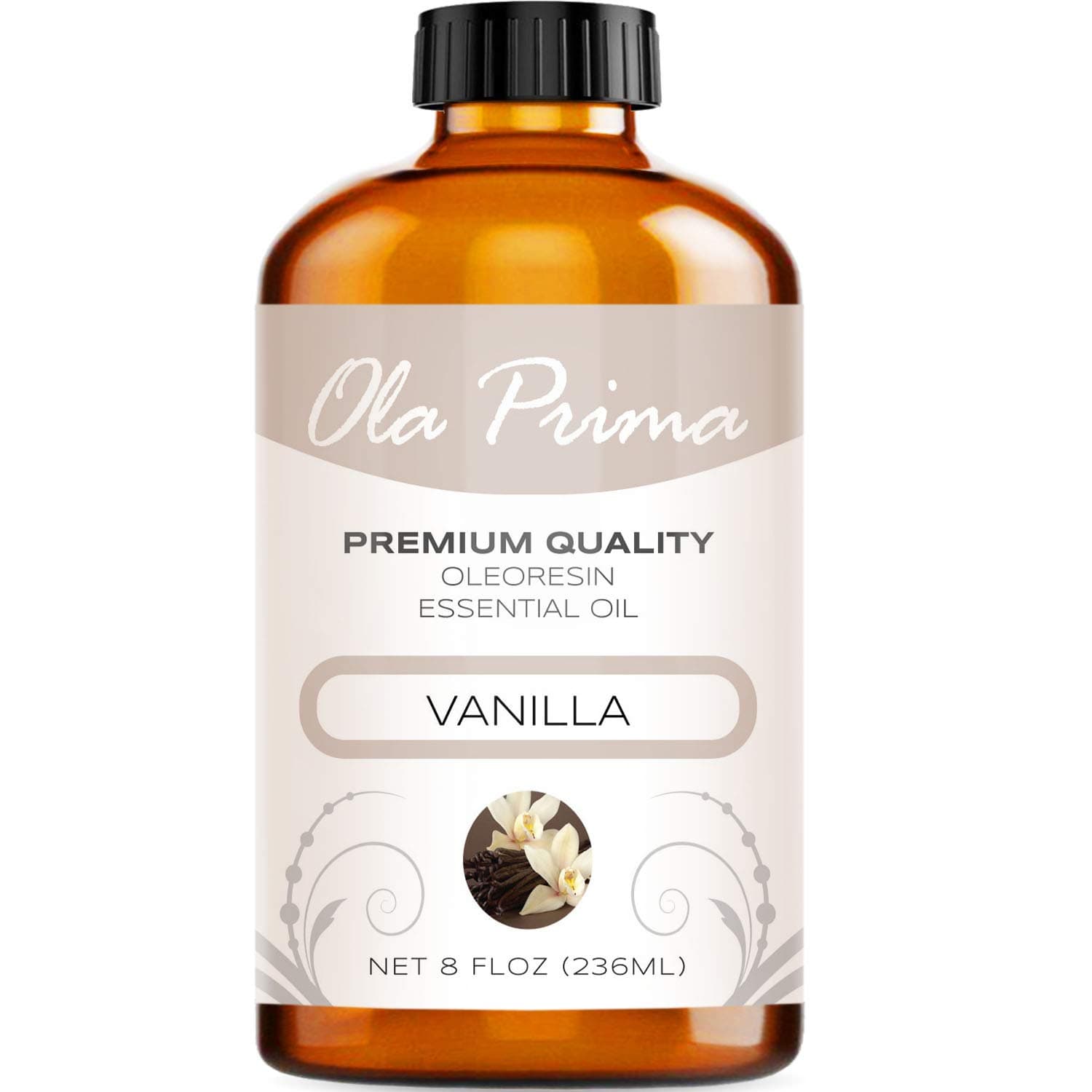 Ola Prima Vanilla Essential Oil 8oz Therapeutic for Aromatherapy - 8 Fluid Ounces