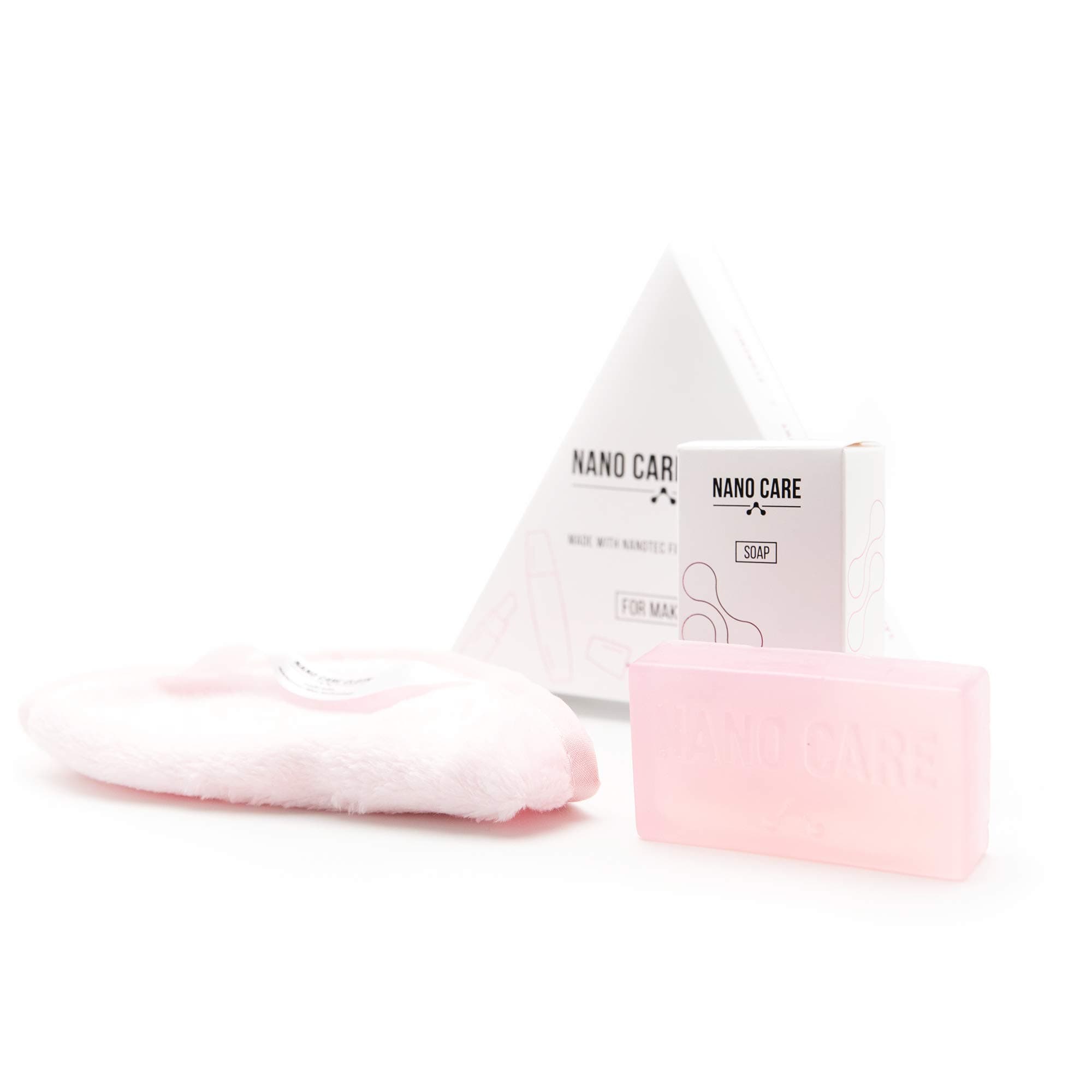 Nano Care Makeup Remover Face Cloth Remove Cosmetics FAST and Chemical Free. Wipes Away Facial Dirt and Oil Like An Eraser. Great for Sensitive Skin GIFT NANO CARE SOAP