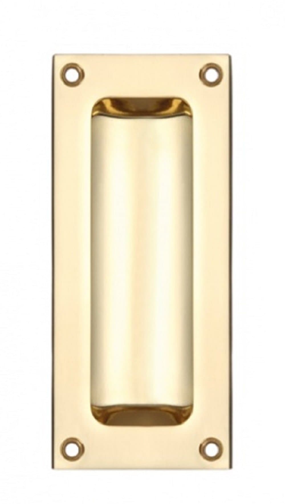 Zoo Hardware FB90 Rectangular Recessed Flush Door Pull Handle 102 x 45mm (Polished Brass)
