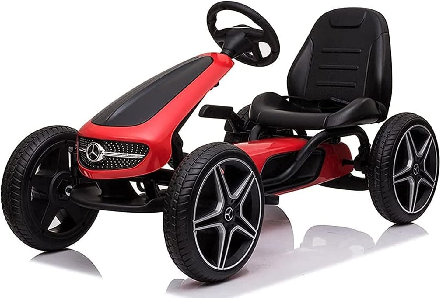 TechPlus New kids Car,Mercedes Licensed Gokart Kids Pedal Car Electric Ride-On Car for Children and Adults, Mercedes-Benz Inspired Design Red,