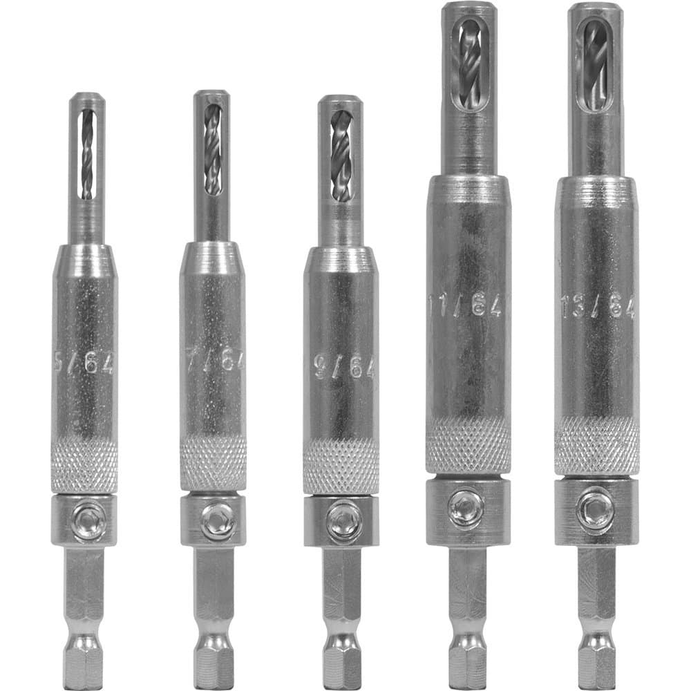 Snappy 5pc Self Centering Hinge Drill Bit Set Made in USA #2 – 14 Cabinet