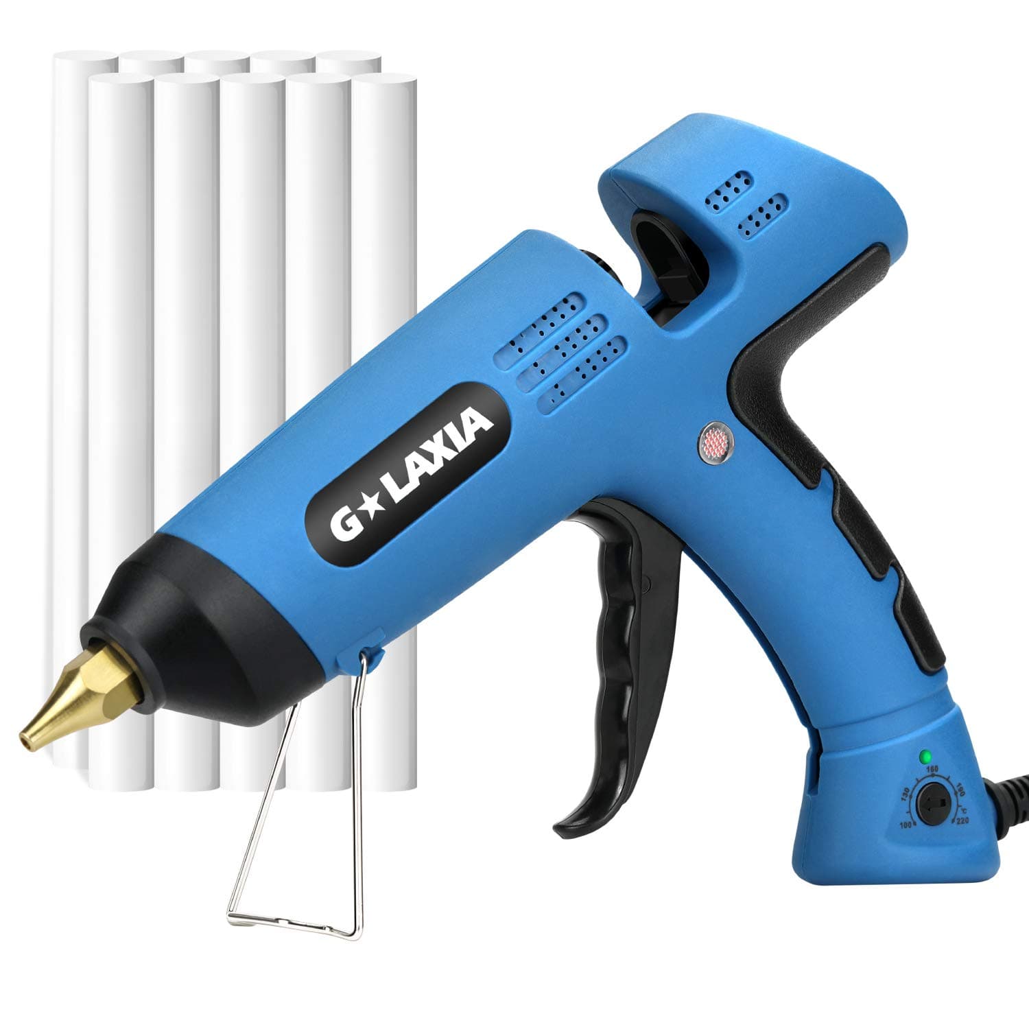 100W Hot Melt Glue Gun Kit with 10 Pcs Glue Sticks for Home Repairs, Crafts and DIY