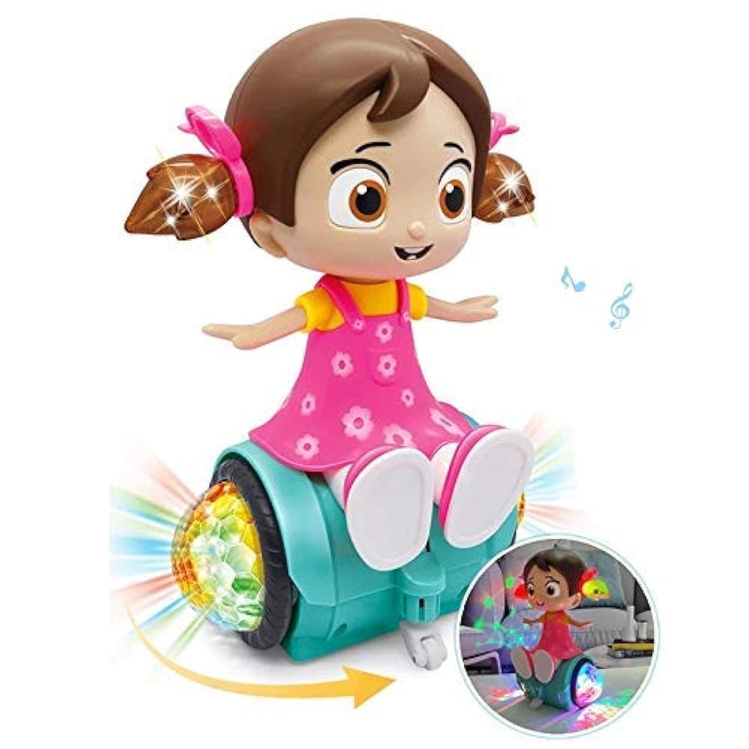 Pink Kites Kid's Plastic Toys Walking Singing Dancing Reborn Doll Music Toys for Baby Girls (Pink,Pack of 1)