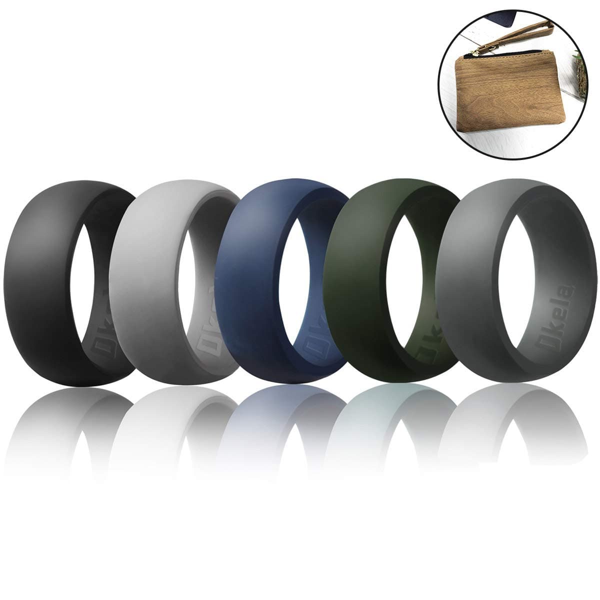 OKELA Silicone Wedding Rings, Premium Medical Grade Silicone Wedding Bands for Active Men/Women, Comfortable and Non-Toxic Rubber Ring for Daily Wear, Work, Travel, Fitness …