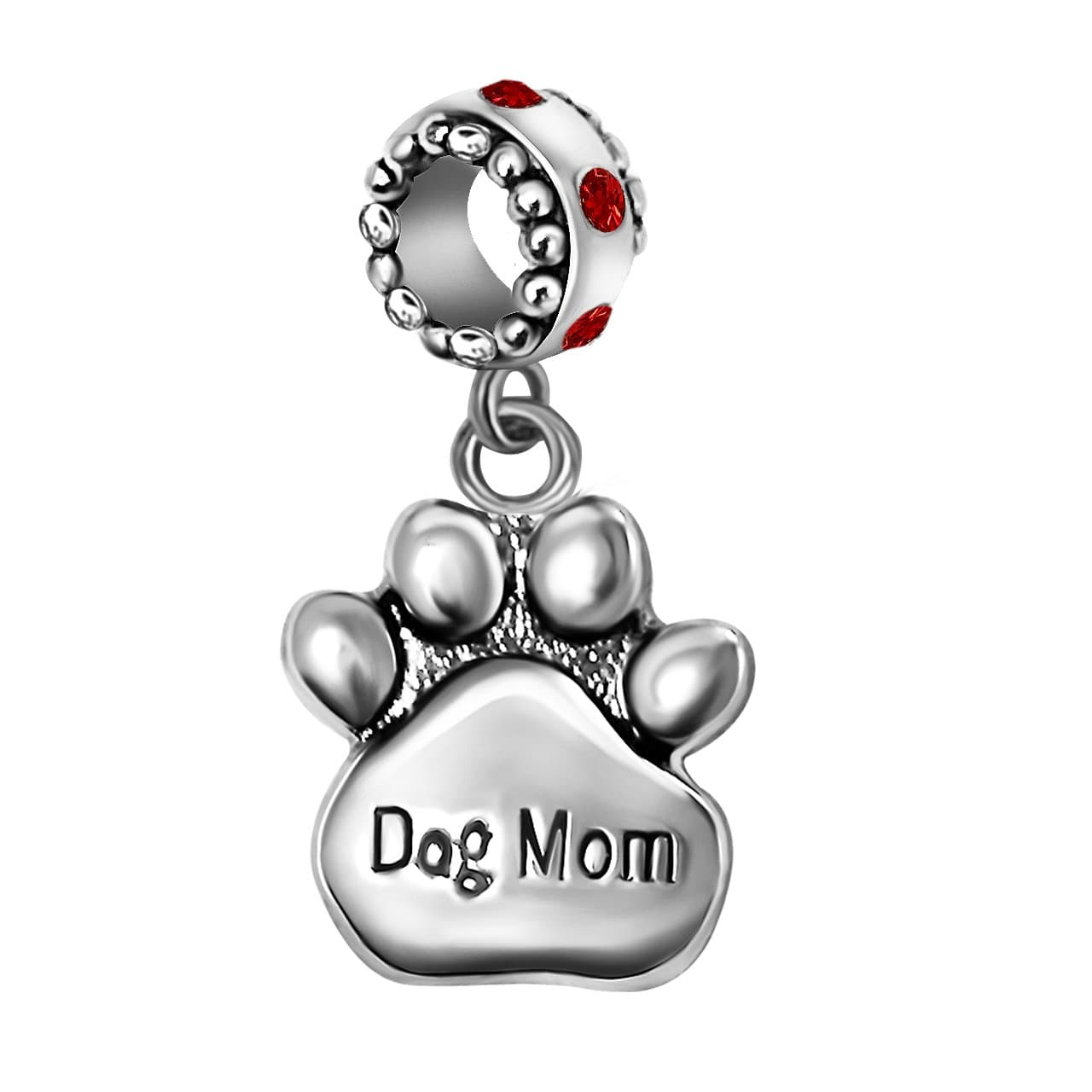 T50JewelryDog Mom Charms Pet Paw Print Beads Christmas Gifts For Bracelets