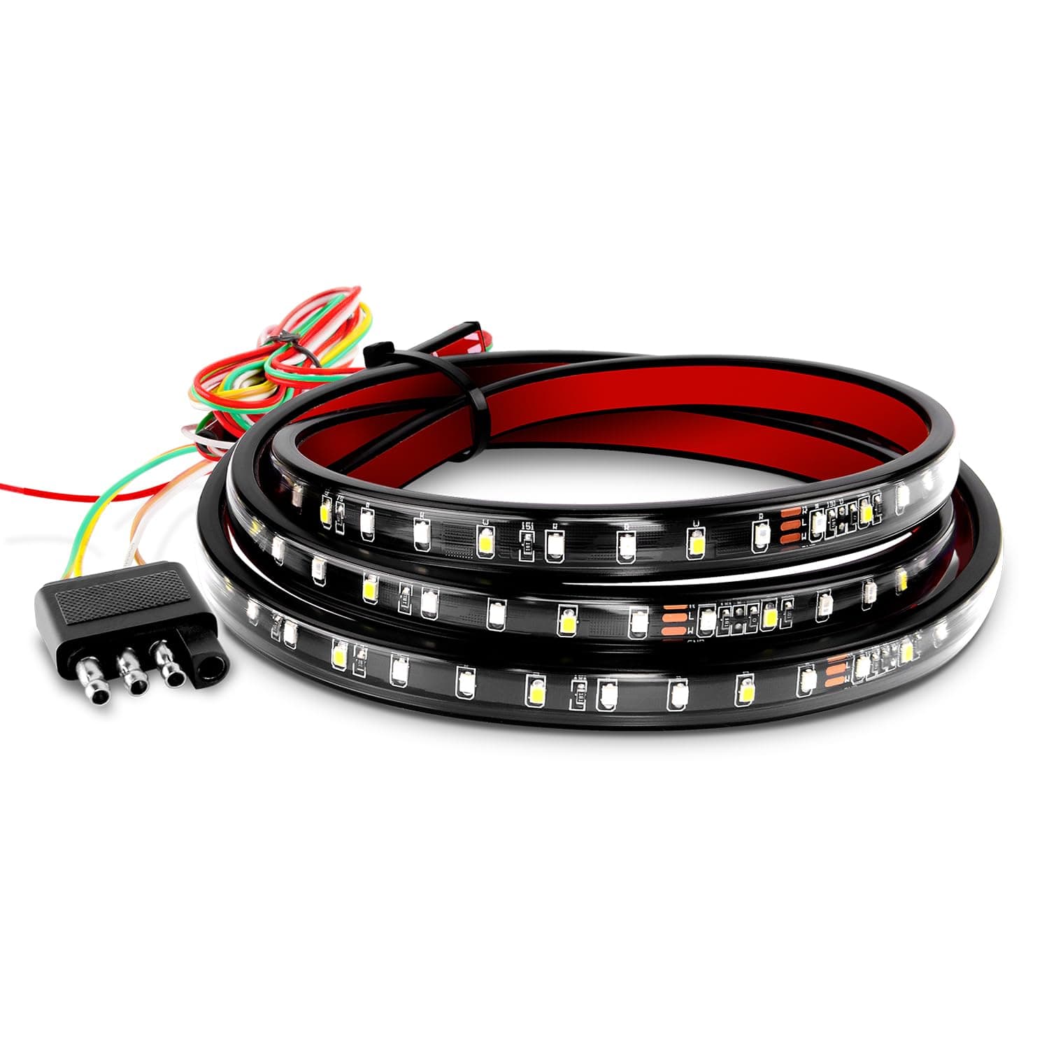 Nilight 60" Truck Tailgate Light Bar 108 Led Single Row Strip With Red Running Brake Lights Turn Signal White Reverse Light, 2 Years Warranty