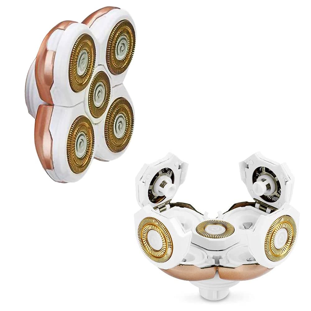 Women's Electric Shaver Replacement Heads : 5 Legs Hair Removal Razor Replacement Heads 4D Floating Heads Replacement Blades for Women