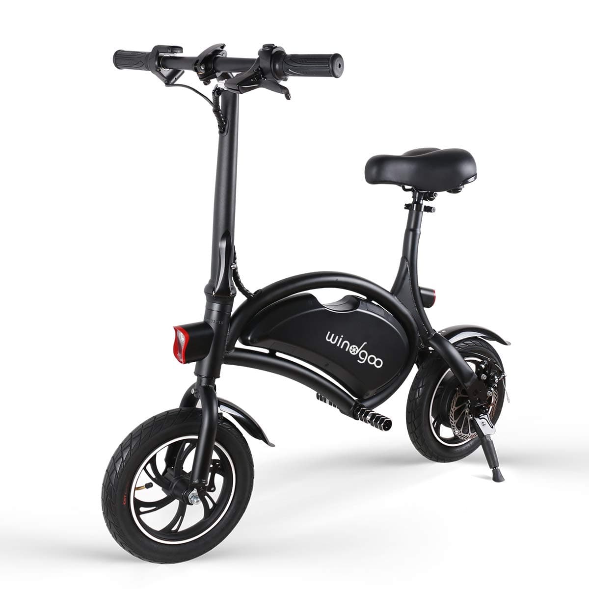 Windgoo Electric Bike, Foldable 12 inch 36V E-bike with 6.0Ah Lithium Battery, City Bicycle Max Speed 25 km/h, Disc Brake (Black-B)