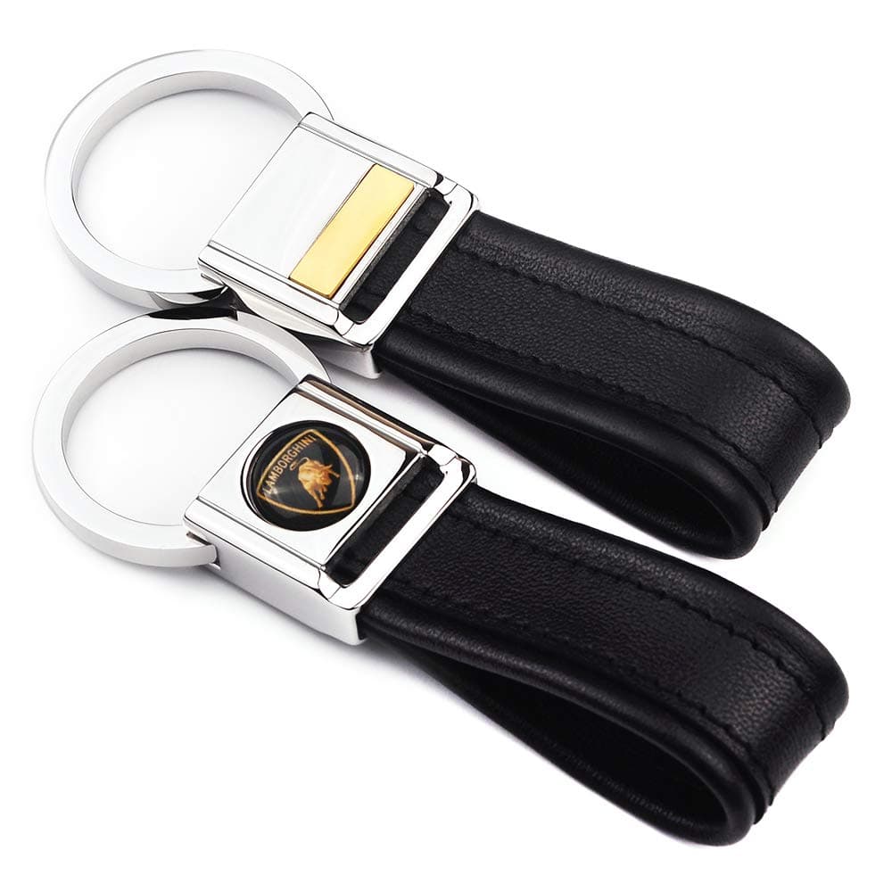 Stainless steel lanyard keychain and leather strap clips compatible with infiniti key fob