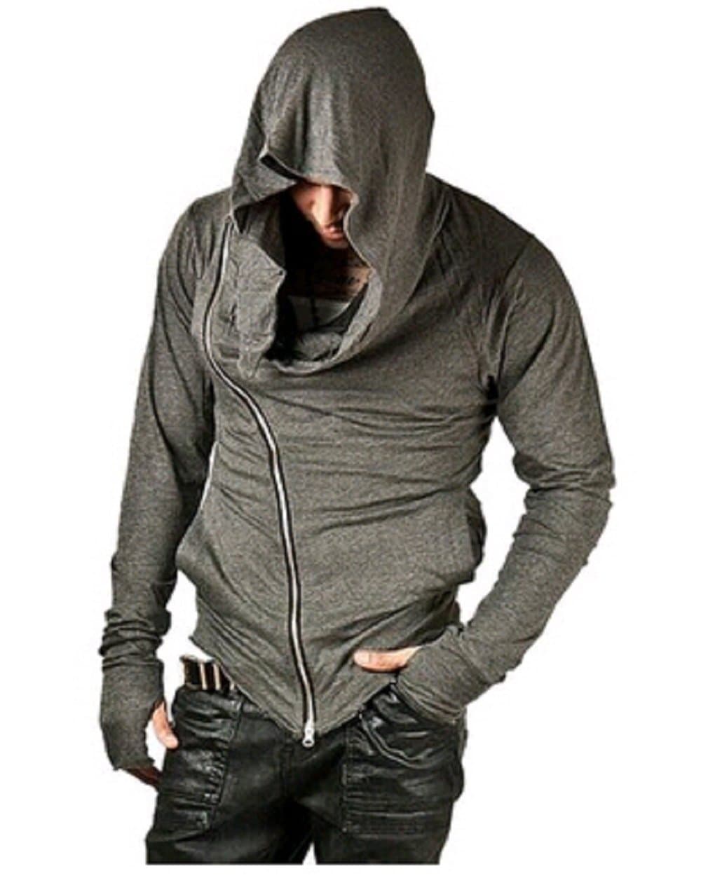 My RoyalMen Unbeatable Arm Warmer Diagonal Zip Mens Assassin Creed Hoodie Pullover