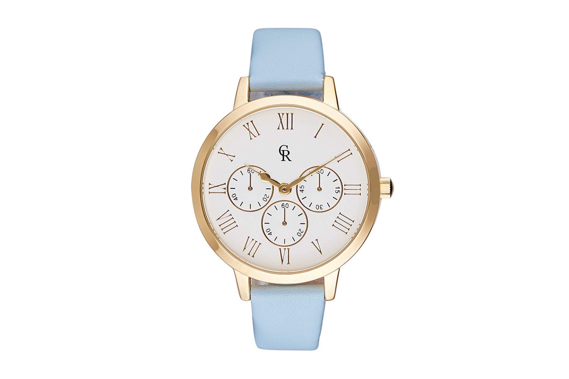 Charlotte Raffaelli Crb011 La Basic - Gold/light Blue Leather Strap Watch Watch For Women 1 Pc