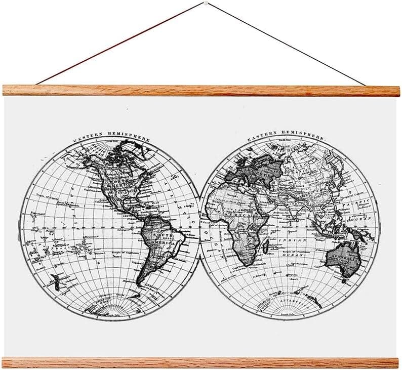 Landmass 24” Wide Magnetic Poster Hanger Frame - Wall Hanging Wooden Frame For Posters, Prints, Photos, Pictures, and Artwork - Wood Frame For Scratch Off Map - 24x36 24x32 24x18 24x17 17x24-24 Inch