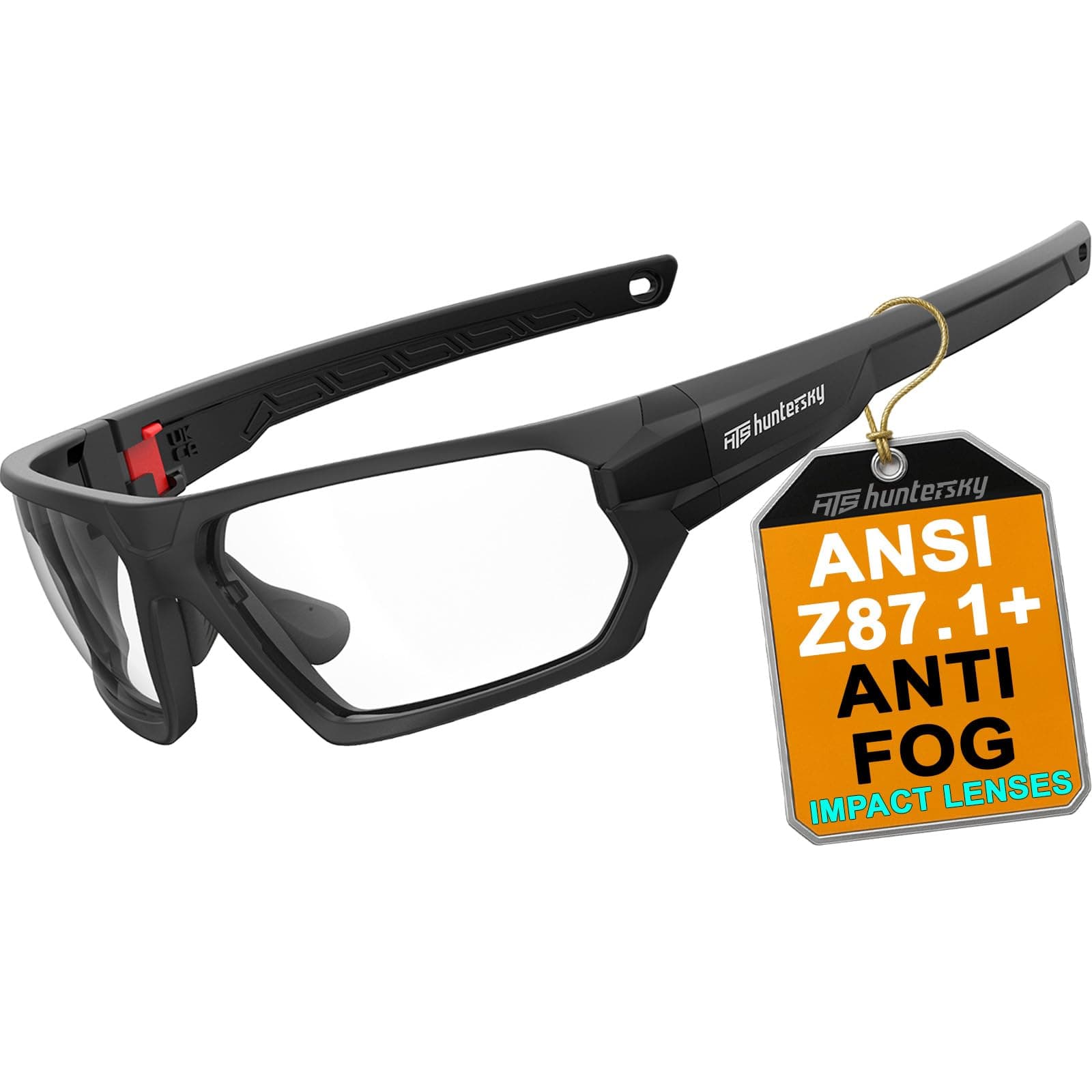 HTS HUNTERSKY Ballistic Tactical ANSI Z87.1+ Impact Protection Anti Fog Shooting Glasses Military Grade Airsoft Range