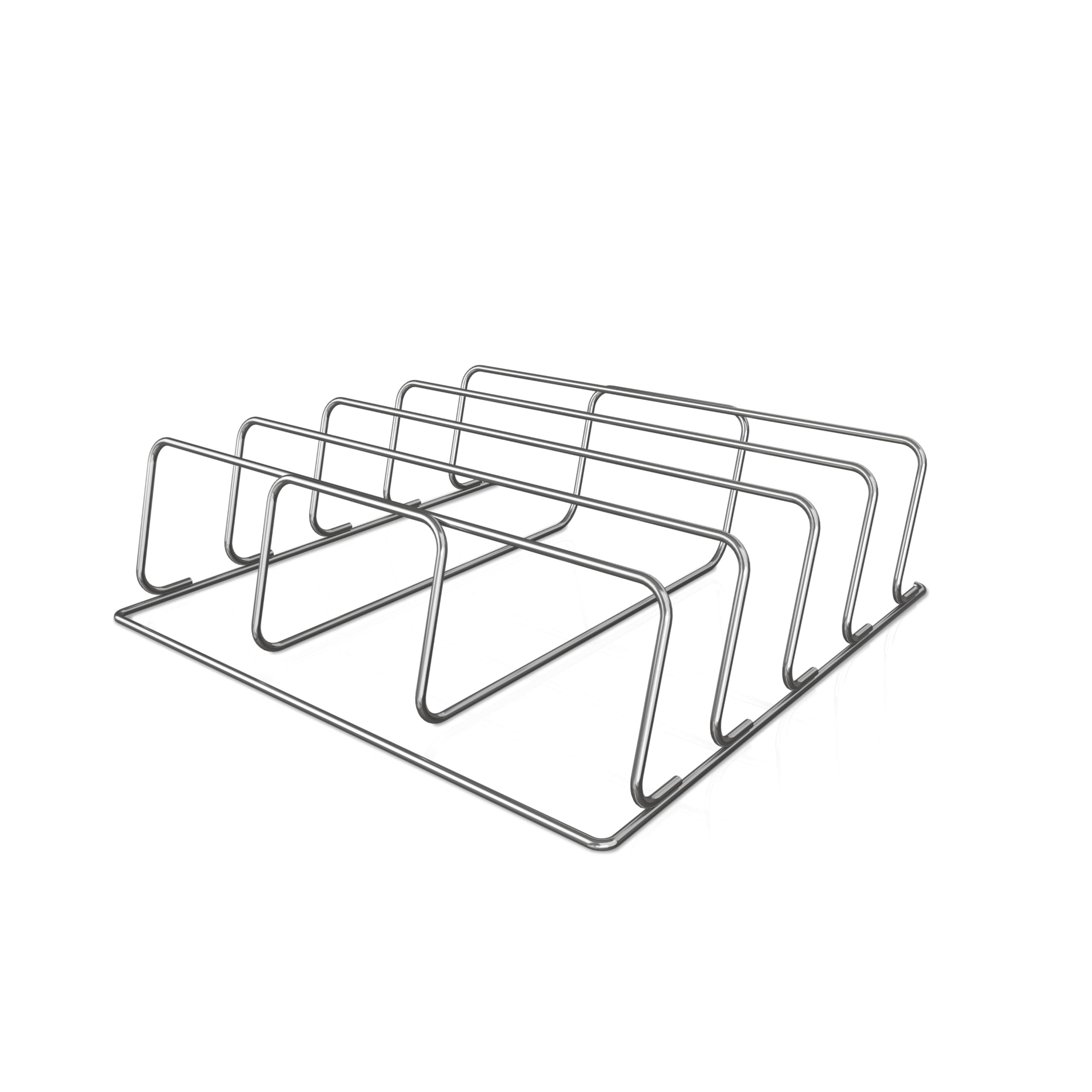 XSKRACKXL Woodfire Rib Rack, Compatible with OG800 and OG900 Series, Smokes 4 Full Racks of Ribs, Elevates Ribs for All-Around Airflow, Even Bark, Steel, Silver