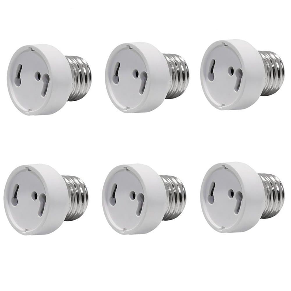 TWDRTDD 6 Pcs E26/E27 to GU24 Adapter - E26/E27 Edison Screw to GU24 Bayonet Base Bulb Socket Adapter Converter (6PCS)