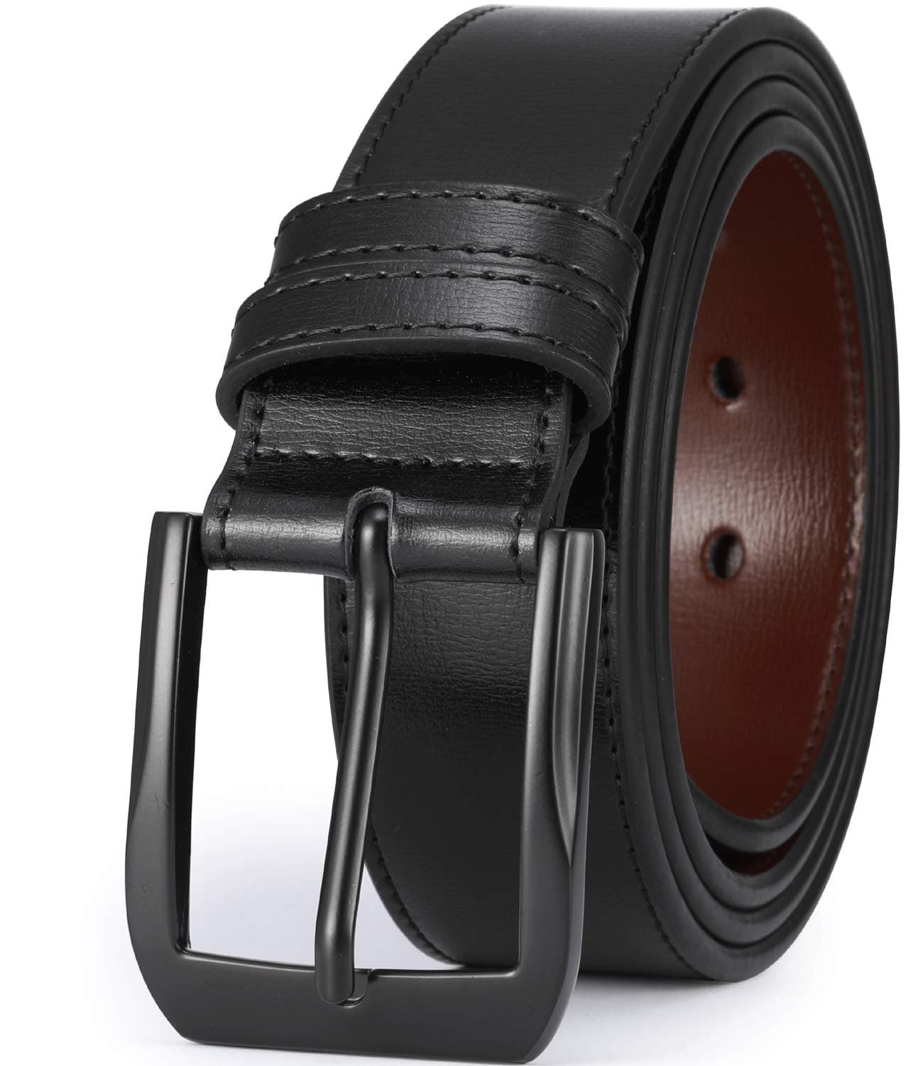 beltox fine Men’s Casual Leather Jeans Belts 1 1/2” Wide 4MM Thick Alloy Prong Buckle Work Dress Belt for Men