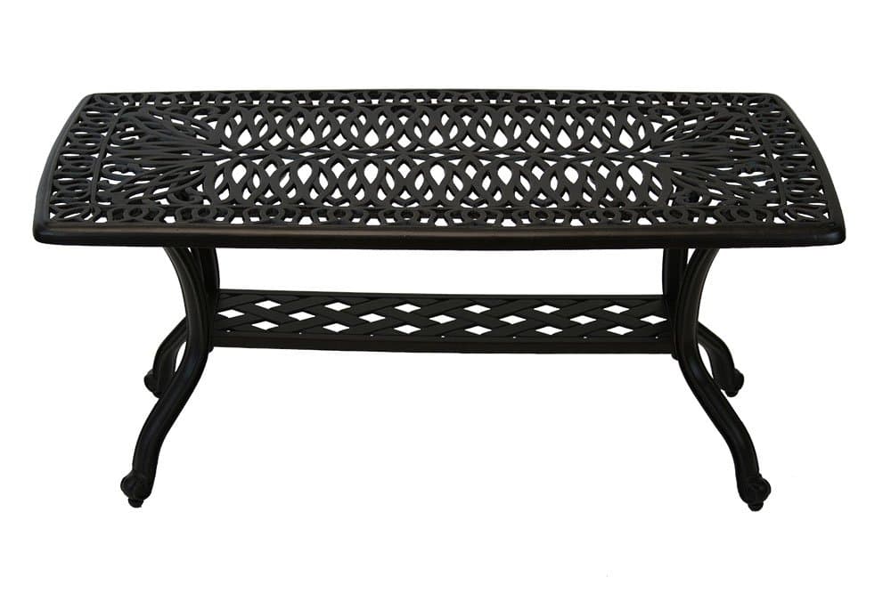 Heritage Outdoor Living Elisabeth Cast Aluminum 21"x42" Outdoor Patio Coffee Table