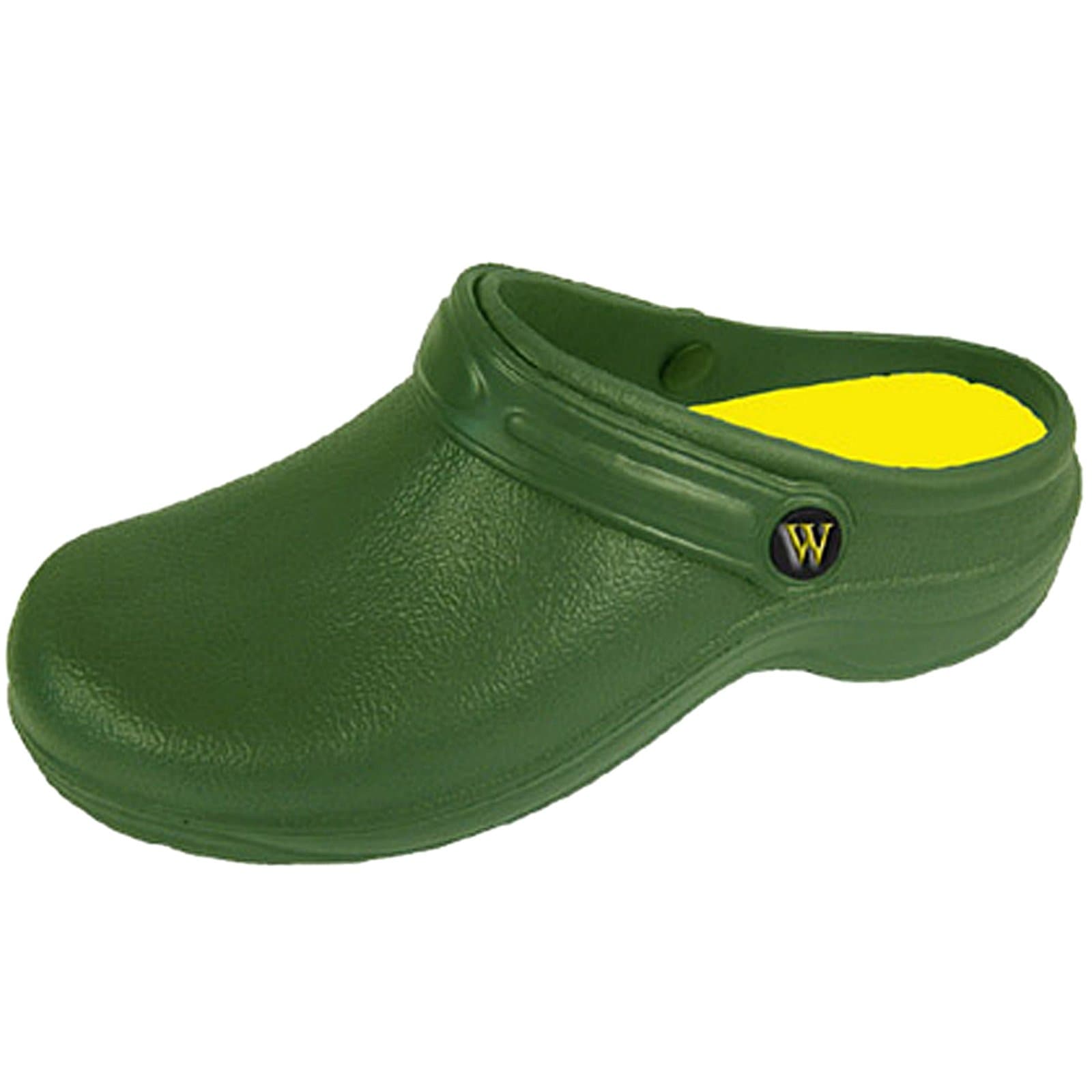 Wetlands Womens Lightweight Slip On Garden Kitchen Hospital Clogs (8, Green)