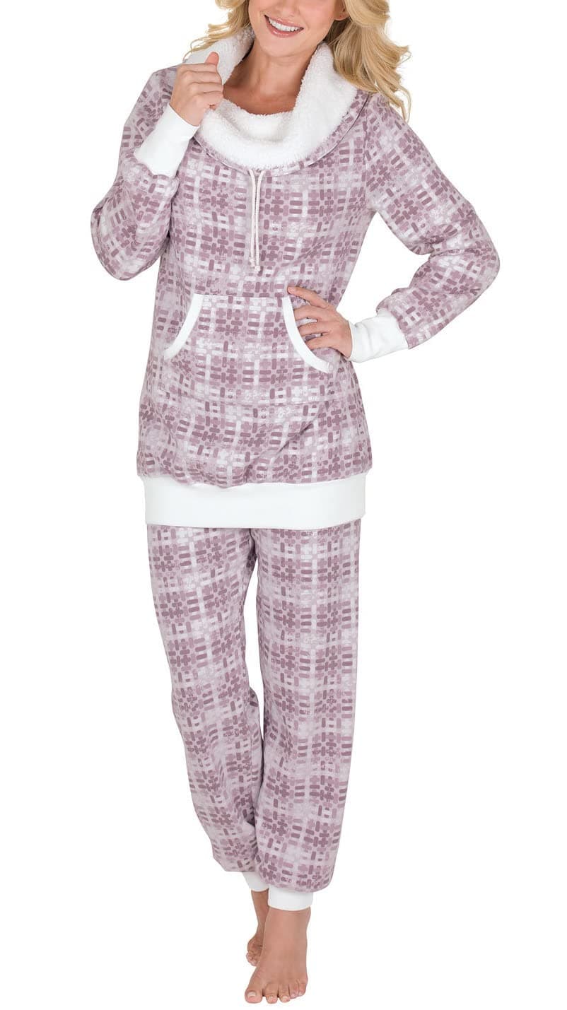 PajamaGramWomens Pajama Sets - Cozy Pajamas For Women, Shearling Rollneck