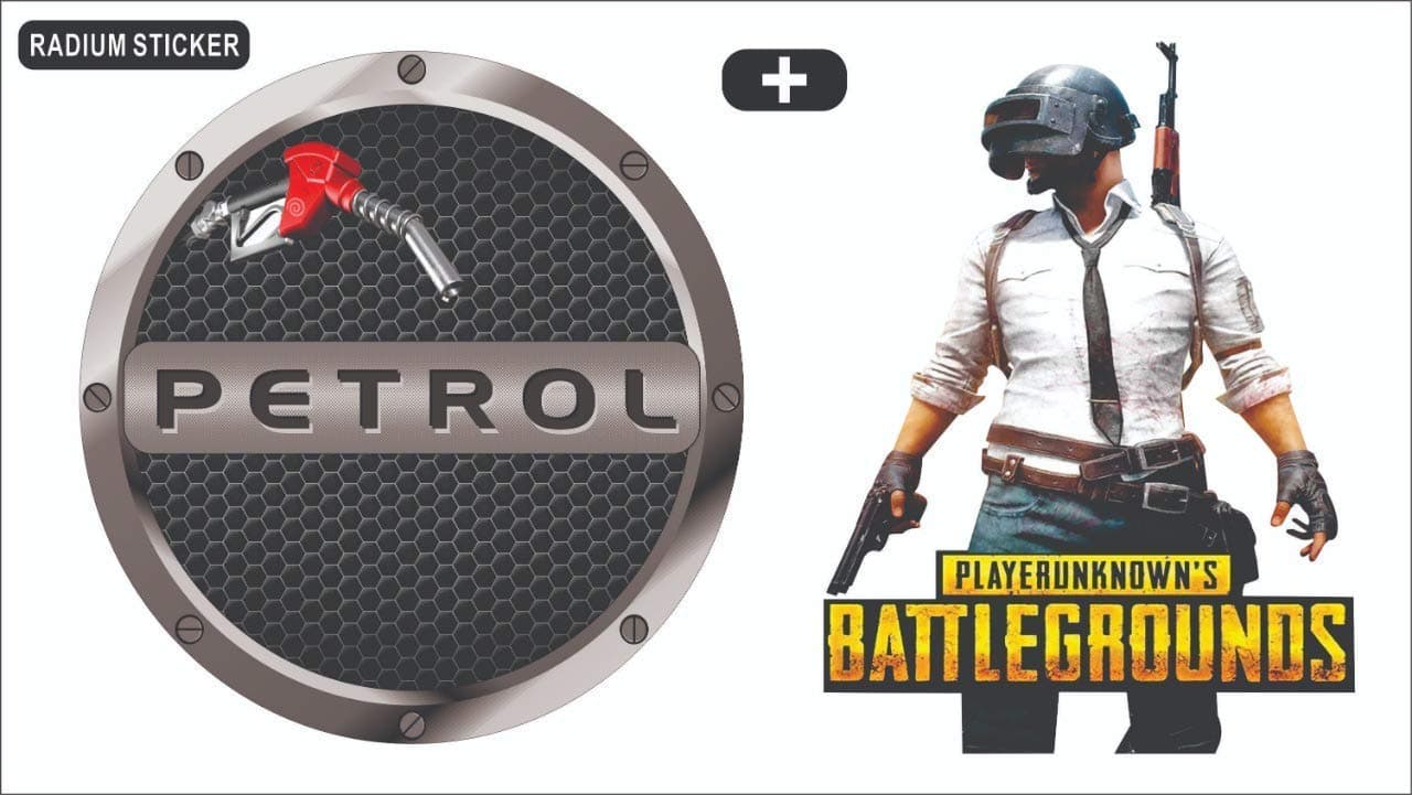 JUST RIDER Petrol Tank with Player-unknown's Battlegrounds Sticker for Car & Bike