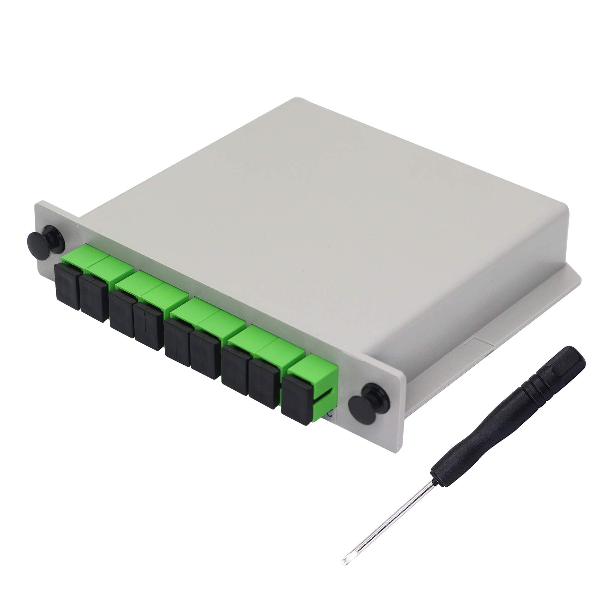 PLC Splitter,1x8 SC/APC Cassette Card Inserting PLC Splitter Module 1:8 Ports Fiber Optical PLC Splitter for Home Wiring, Engineering Projects, Fiber Optic LAN