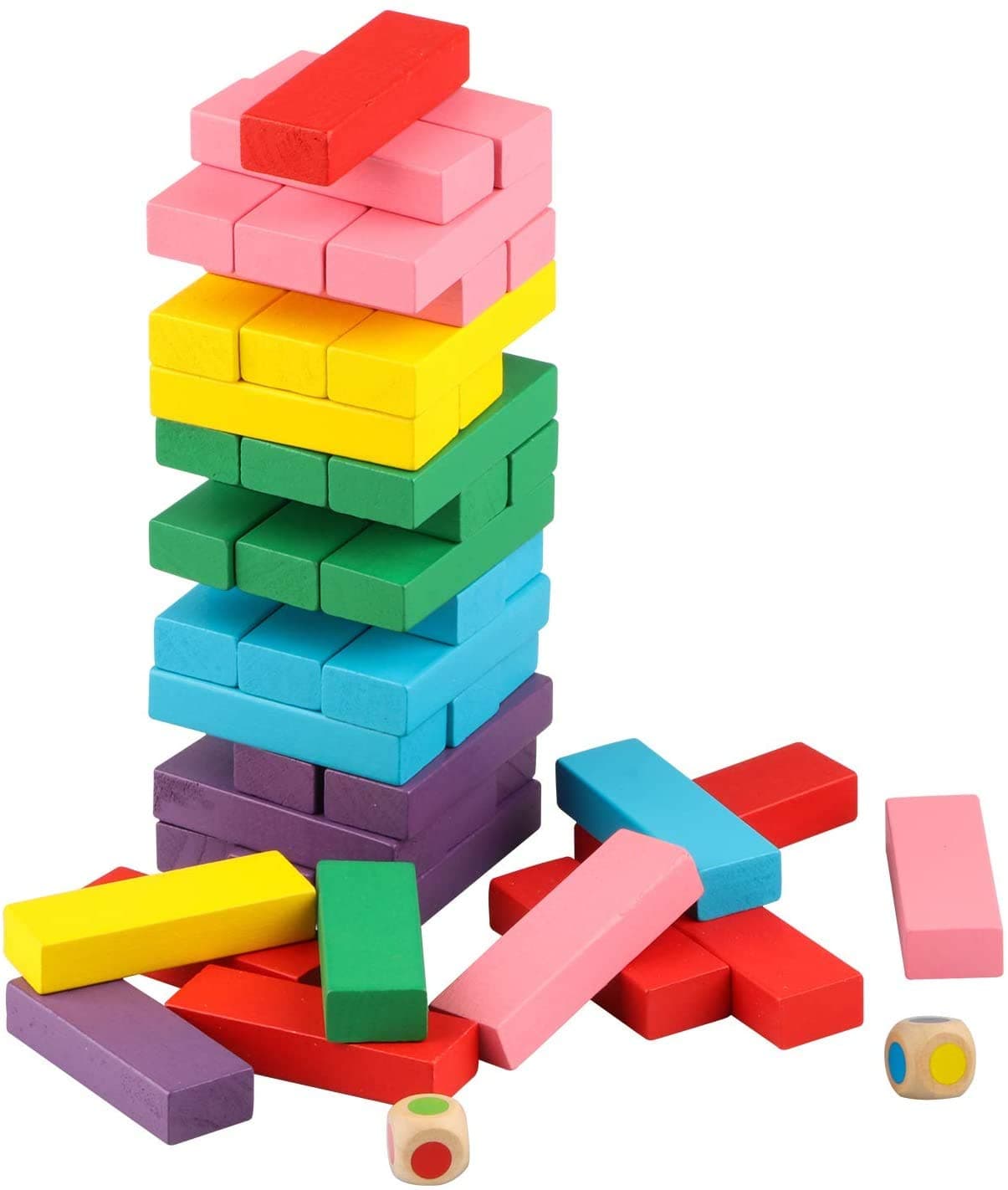 Unicorn Queen Educational Toys Wooden Toys Colorful Tumble Tower |Jenga Wooden | Stacking Games for Kids | Perfect Toys for 3 4 5 year old Girls and Boys