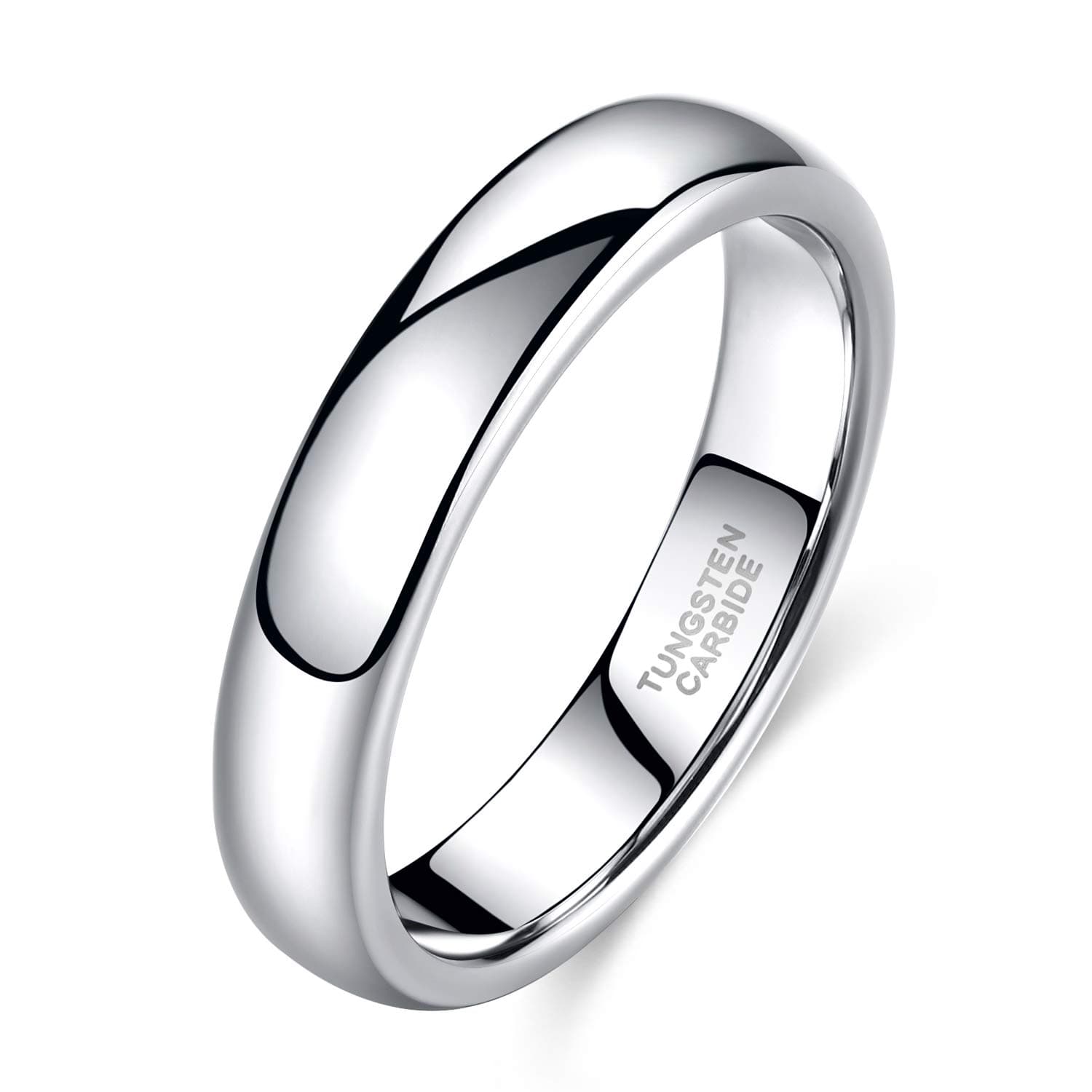 White Dome Tungsten Ring
