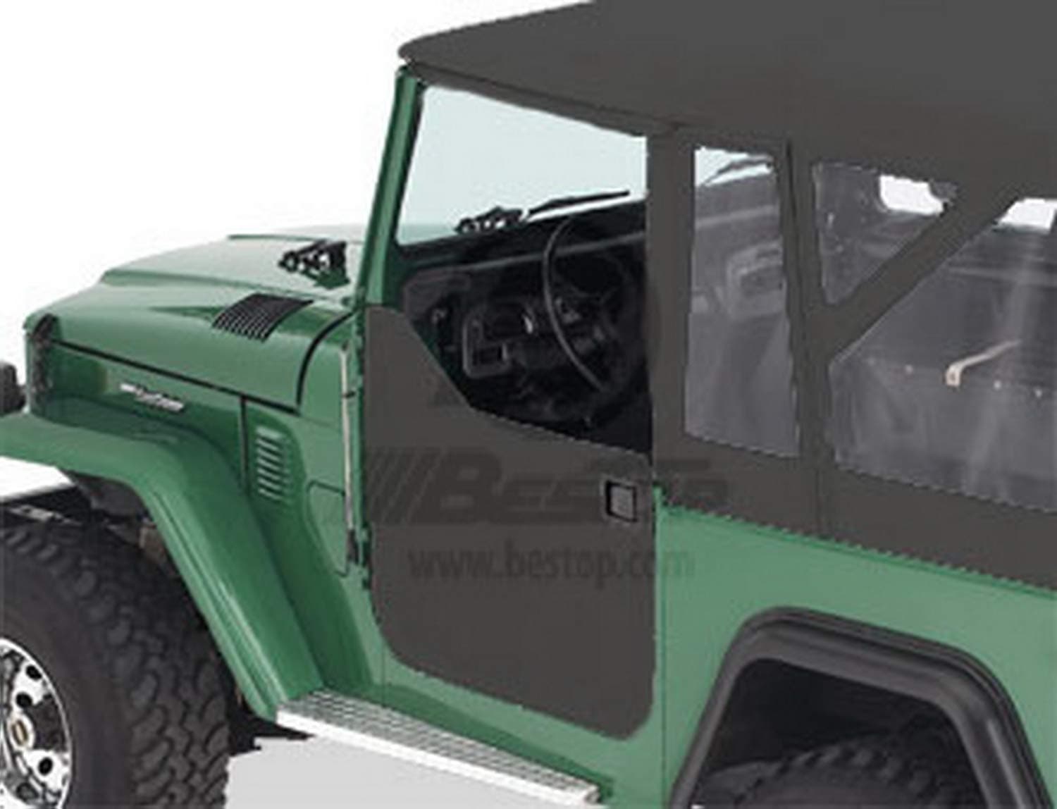 Bestop 5303001 Black Crush Lower Fabric Half Doors For 1964-1984 Toyota Land Cruiser