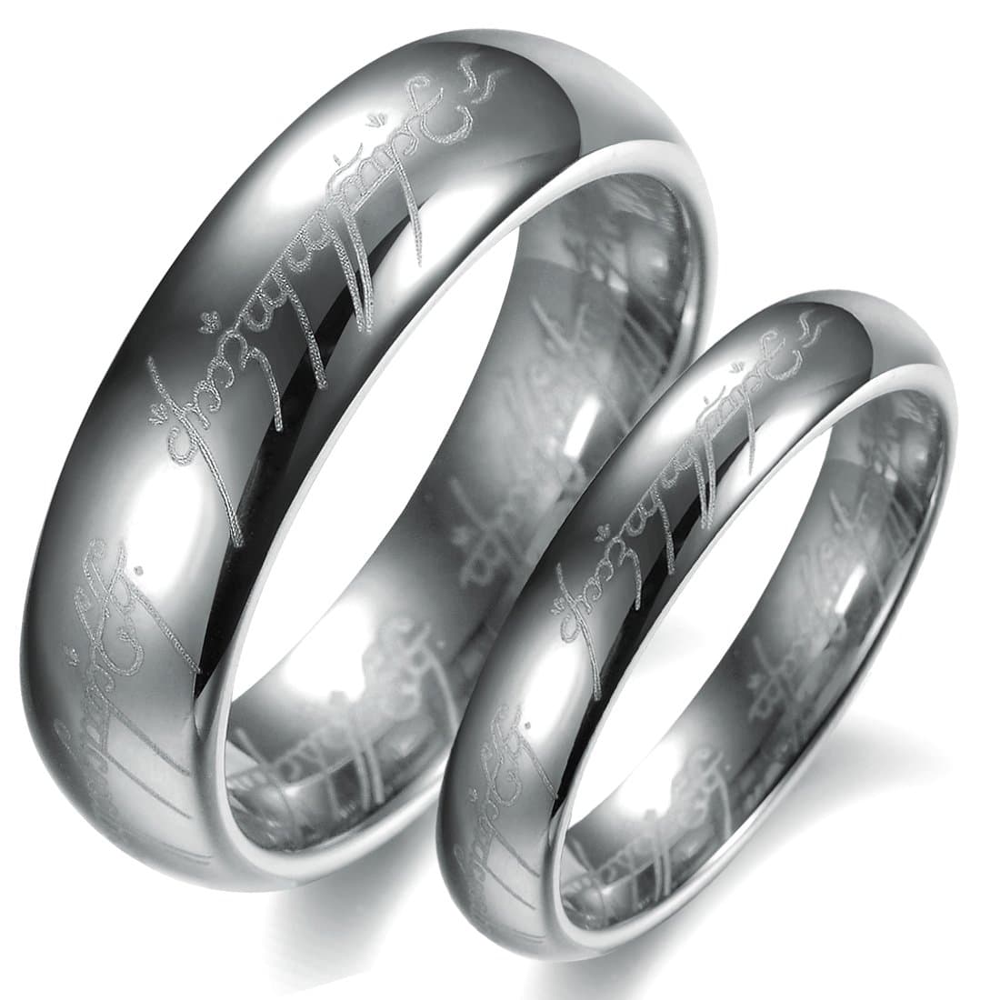 Opk Jewelry Matching Silver Tungsten Carbide His and Hers Wedding Band Promise Rings The One Rings Band