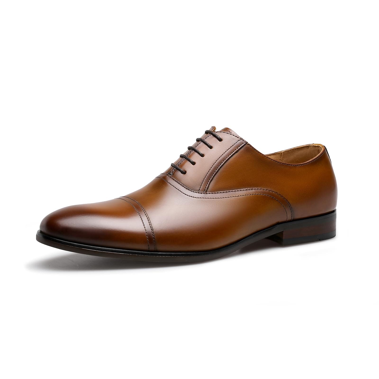 Men's Dress Shoes Leather Cap Toe Lace-up Oxfords