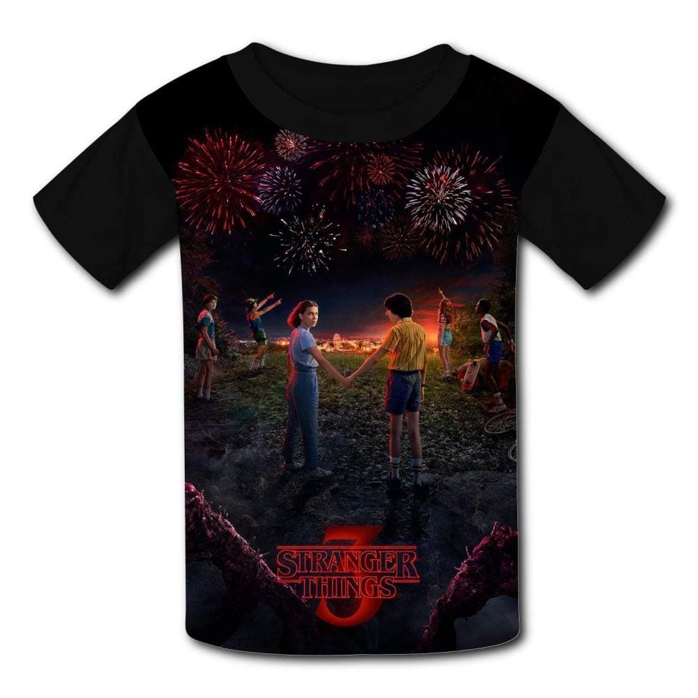 Stranger The Things Fashionable Kids, Boys and Girls T-Shirts M Black