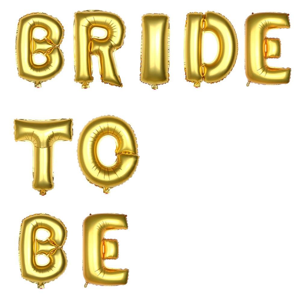 16 Inch Gold Balloons Banner Set Aluminum Foil Letter Balloons for Wedding Bridal Shower Bachelorette Party, Baby Shower Romantic Proposal Party Decoration (Bride to BE)