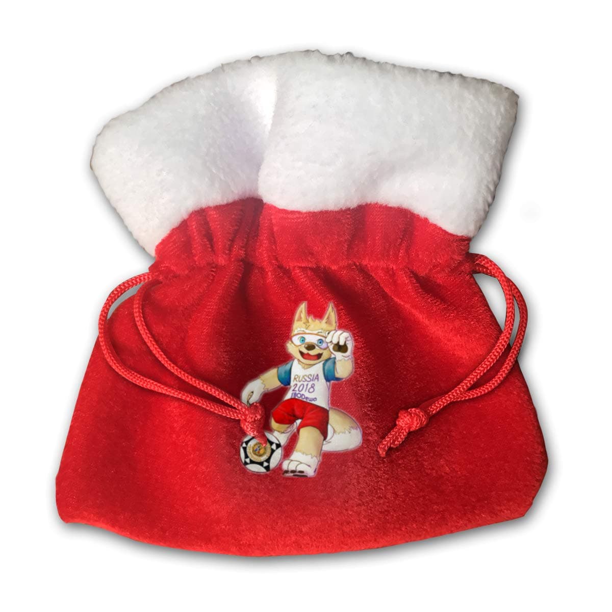 VAbBUQBWUQ 2018-fifa-world-cup-zabivaka-deviantart-mascot-rus-world-cup-2018 Santa Clause Bags Drawstring Bag Candy Bag for Children Holiday Wrapping Goodie Bags Party Favors