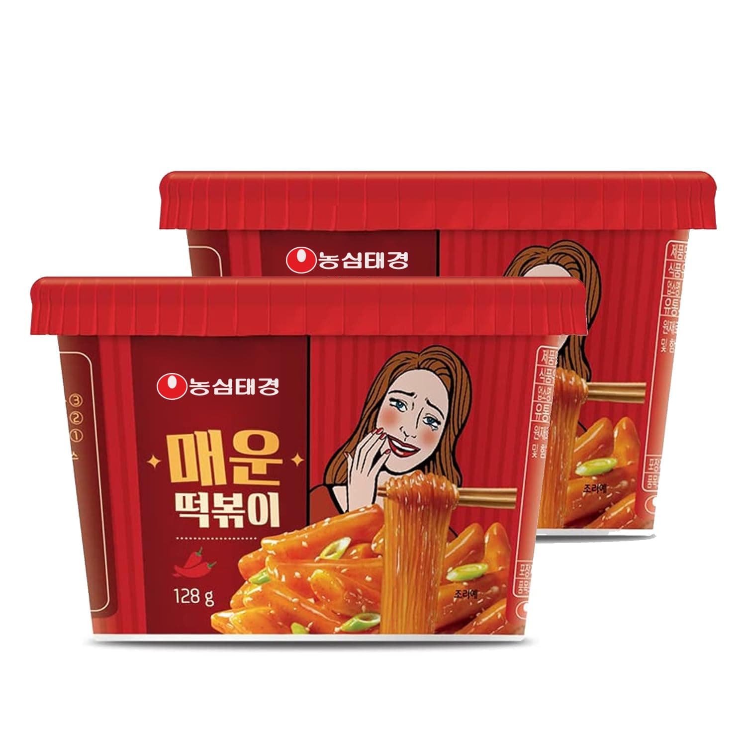 TAEKYUNG Topokki (Hot, 4.5oz, Pack of 2) - Korean Street Food with Glass Noodles and Rice Cake | Deliciously Spicy Flavor Authentic Tteokbokki | Easy to Make – Ready in 4 Minutes