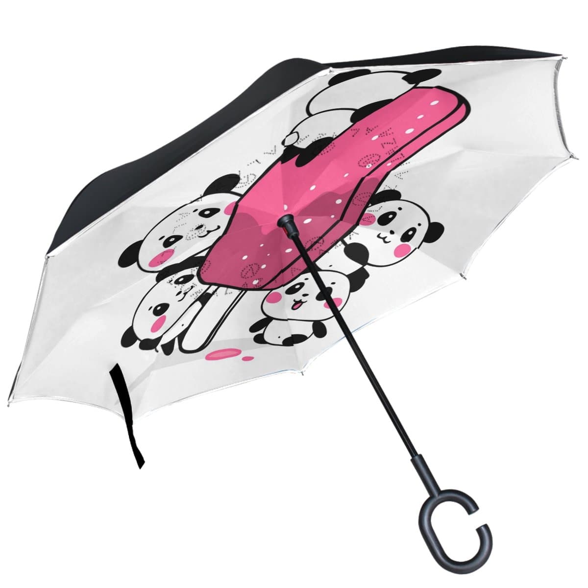 Panda Fruit Ice Cream Popsicle Inverted Double Layer Windproof Reverse Umbrella