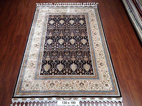 4ftx6ft Vintage Turkish Hand Knotted Silk Carpet Floral Living Room Persian Rugs