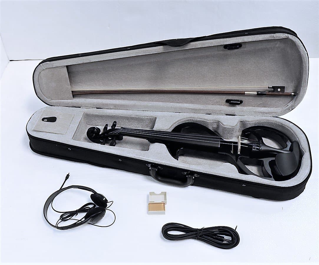 Electric Violin, S Style with bow, case, headphone,cable,rosin & battery