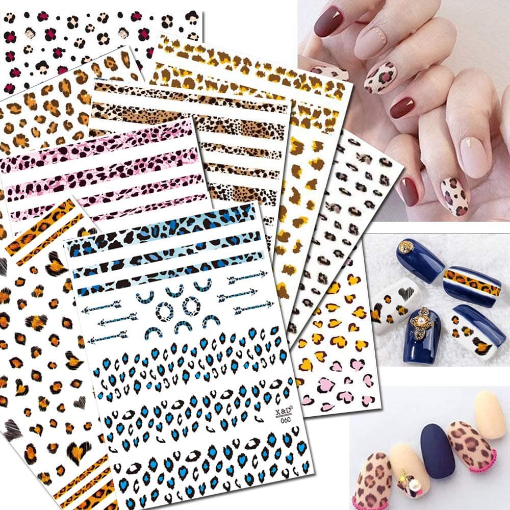 3D Nail Stickers for Women Nail Art Accessories Appliques 9 Large Sheets Nail Art Leopard Decals Waterproof Enchanting Wild Snake Pattern Nail Tattoo Stickers
